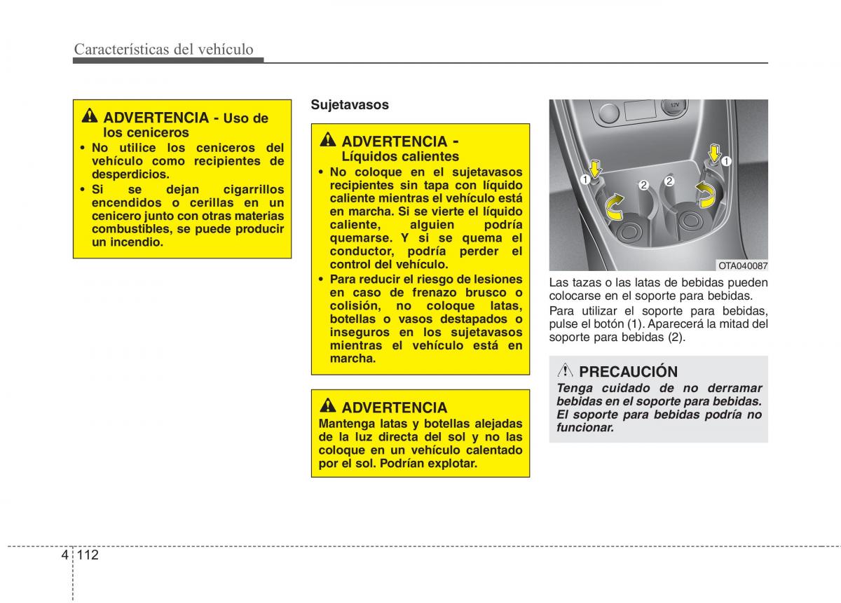 KIA Picanto II 2 manual del propietario / page 189