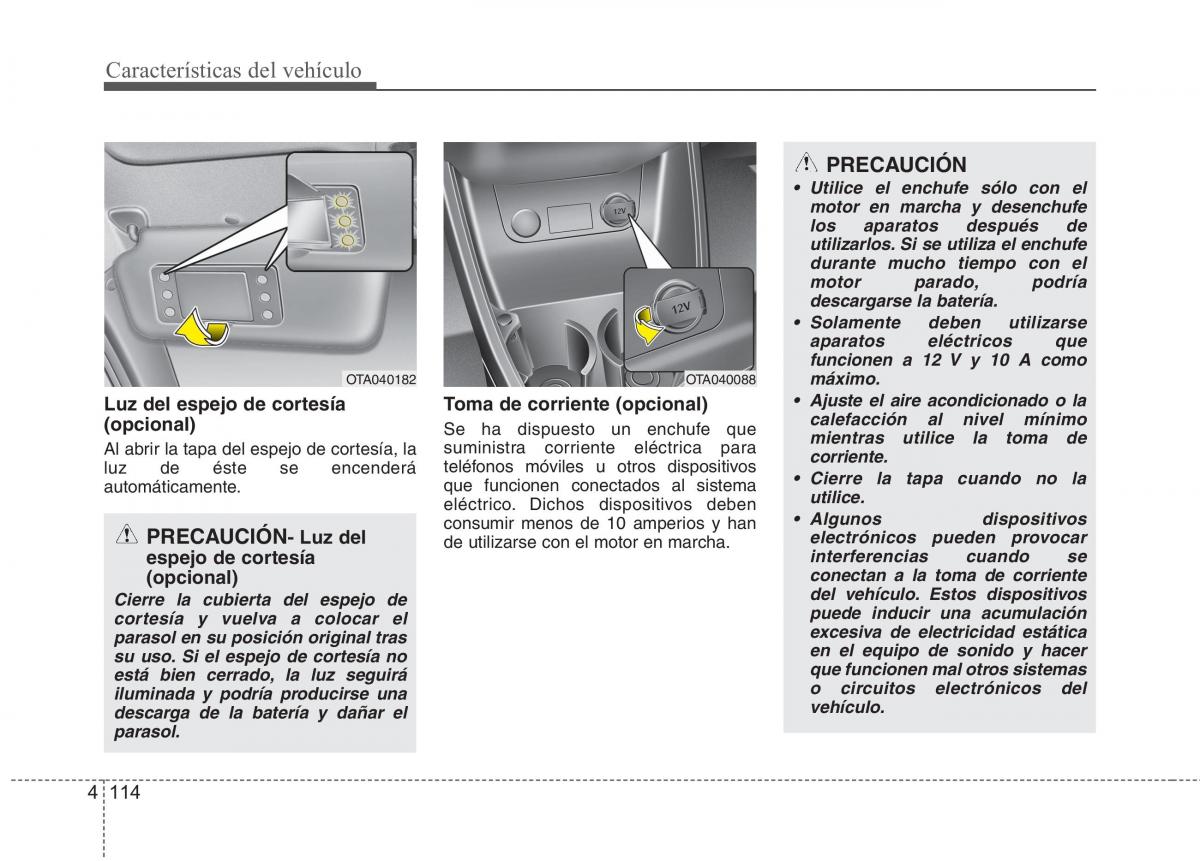 KIA Picanto II 2 manual del propietario / page 191