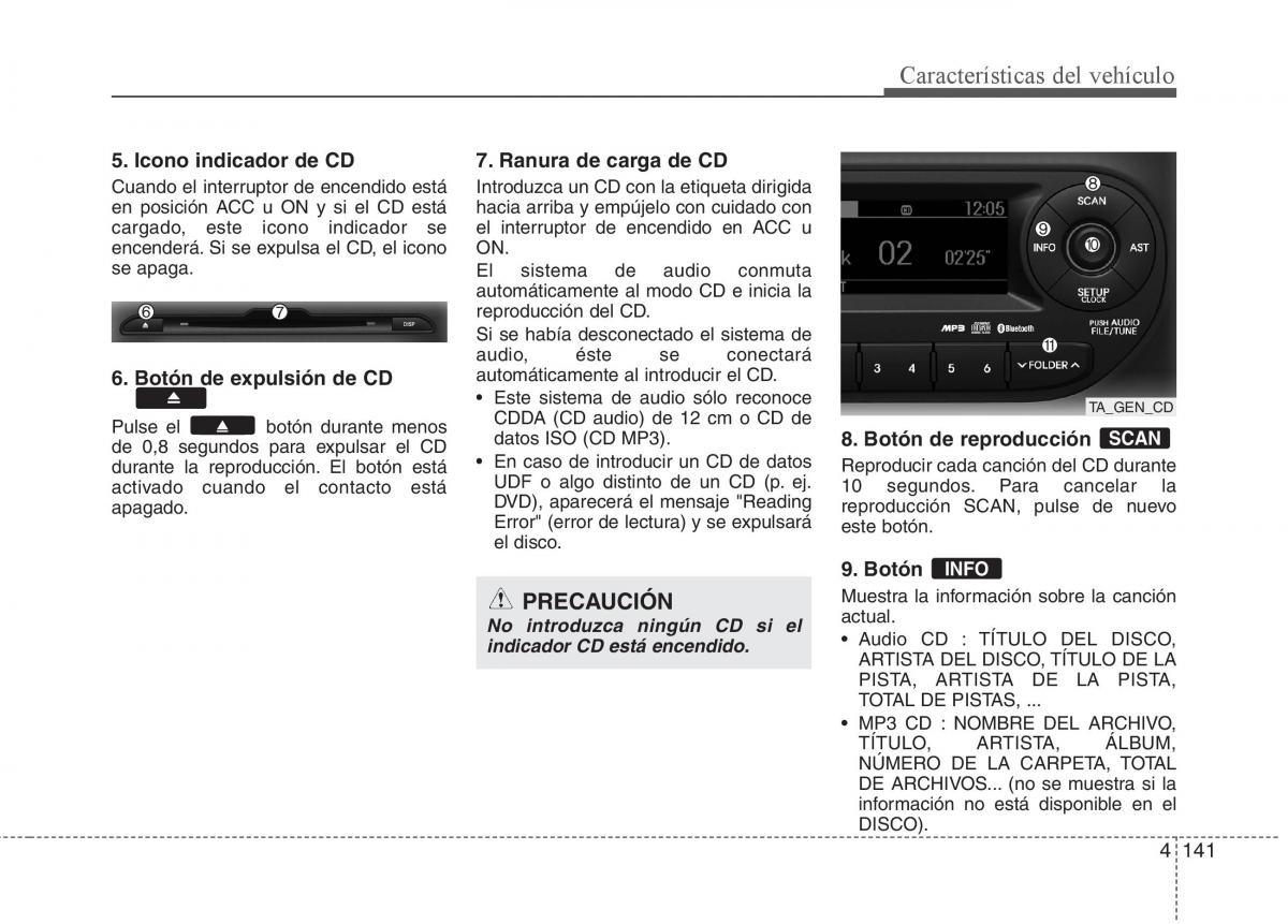 KIA Picanto II 2 manual del propietario / page 218