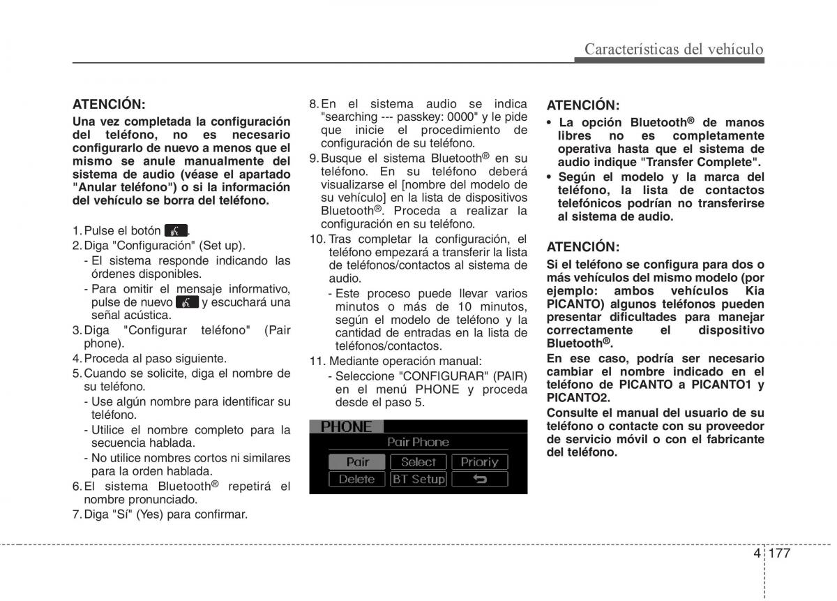 KIA Picanto II 2 manual del propietario / page 254