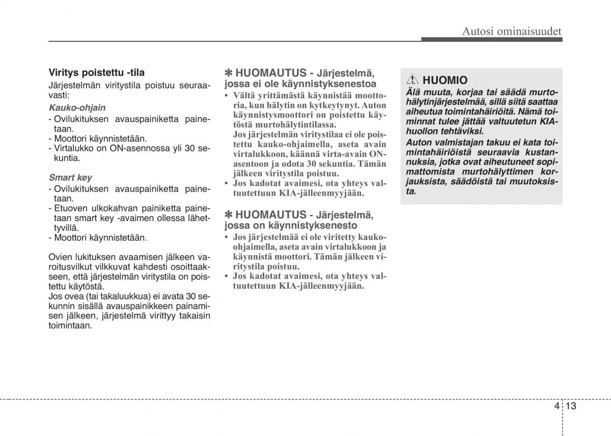 KIA Picanto II 2 omistajan kasikirja / page 87