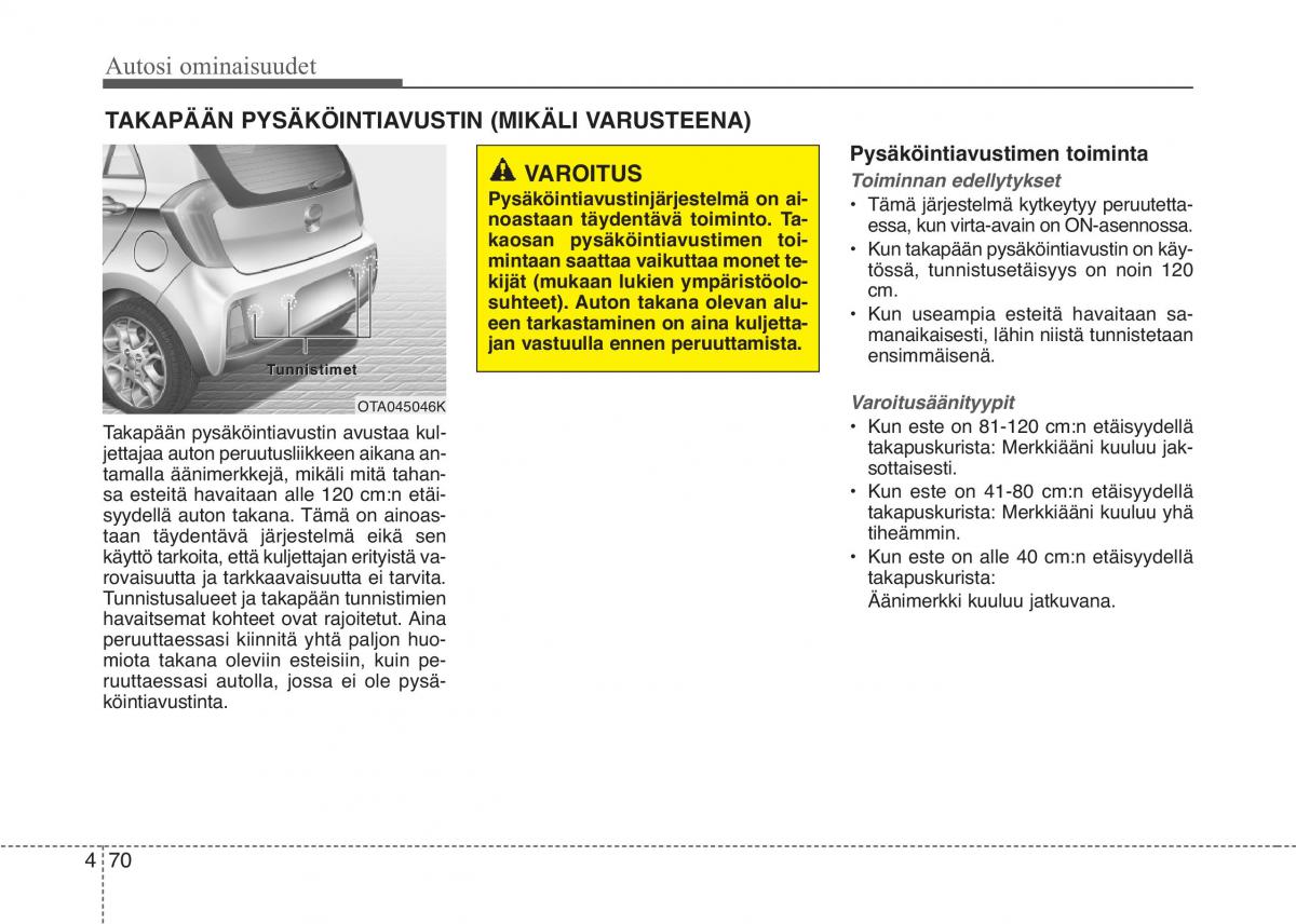 KIA Picanto II 2 omistajan kasikirja / page 144