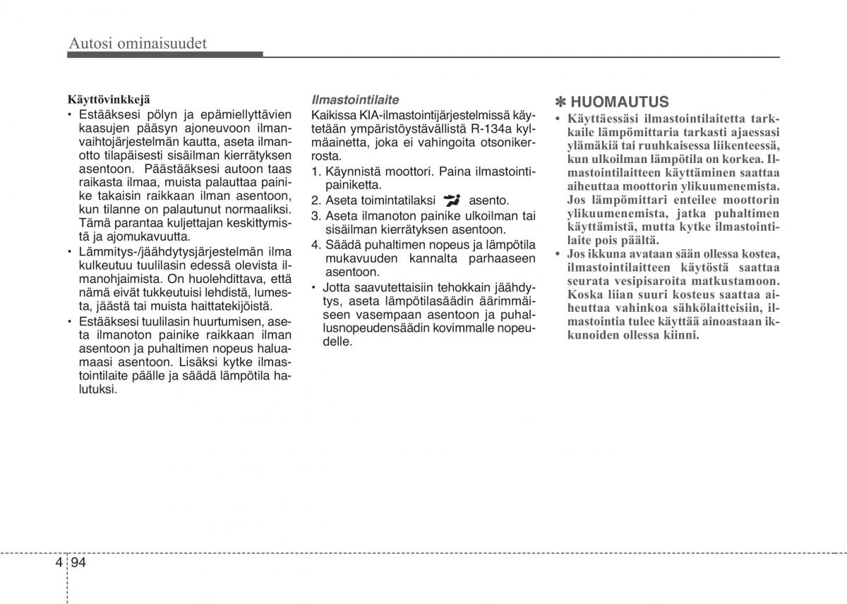 KIA Picanto II 2 omistajan kasikirja / page 168