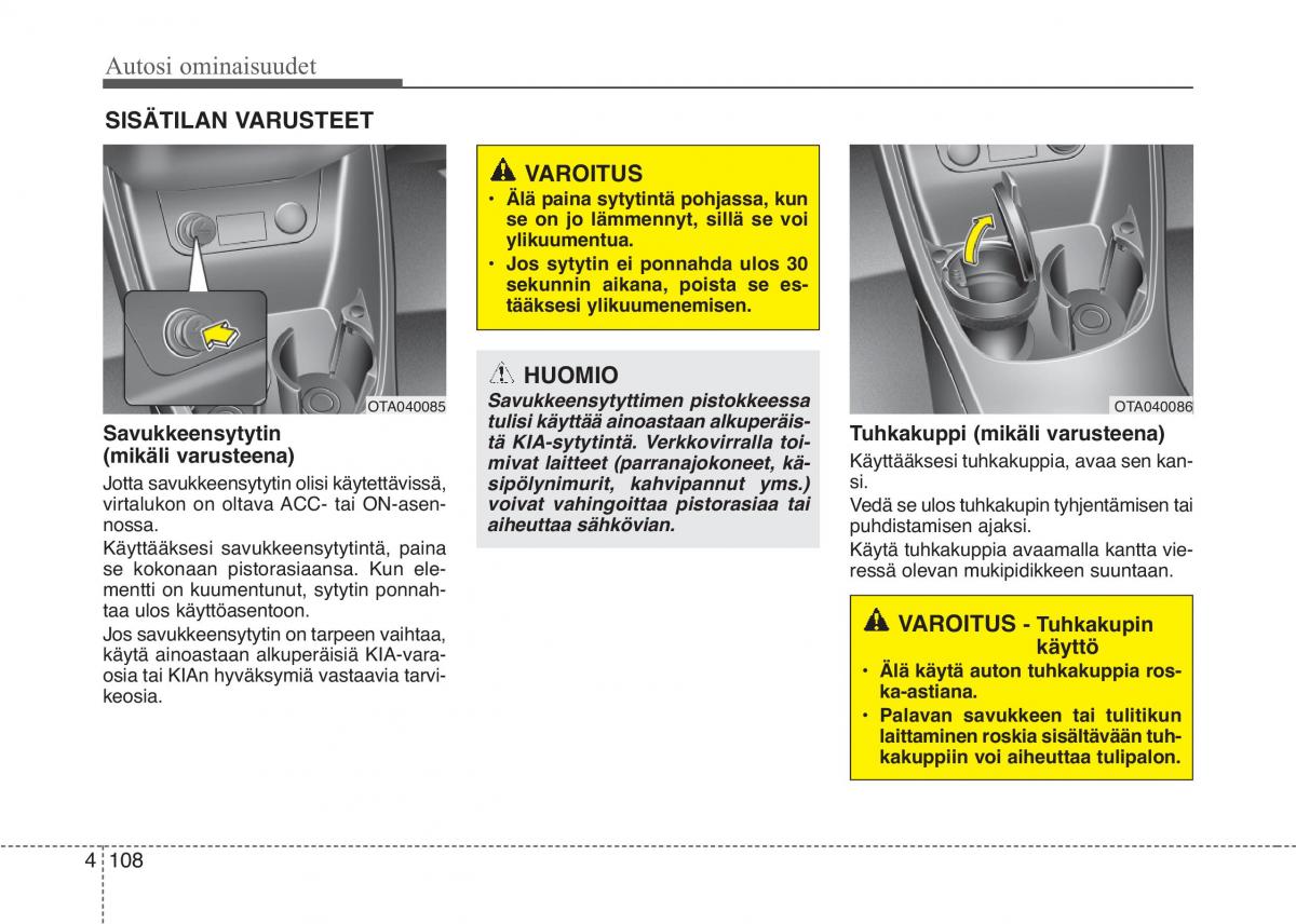 KIA Picanto II 2 omistajan kasikirja / page 182