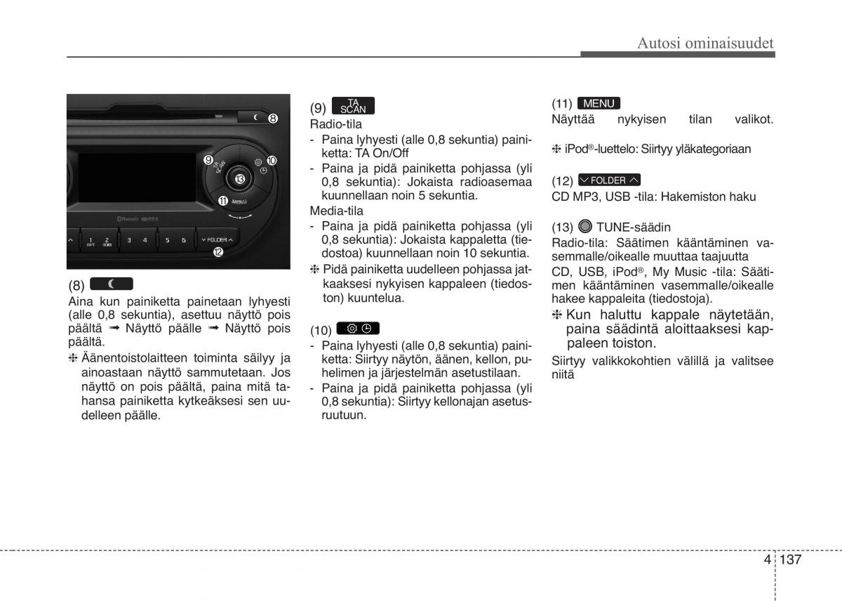 KIA Picanto II 2 omistajan kasikirja / page 211