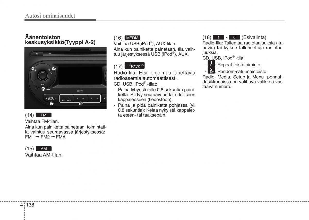 KIA Picanto II 2 omistajan kasikirja / page 212