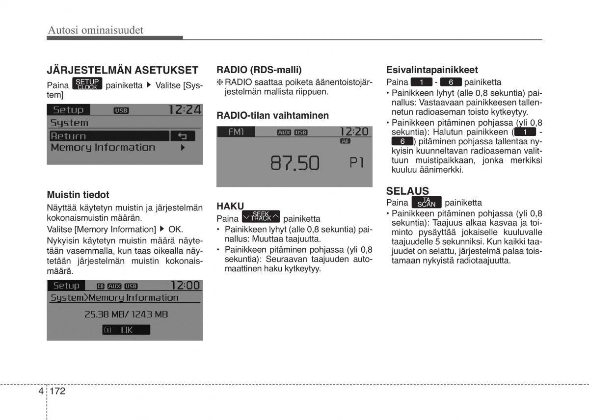 KIA Picanto II 2 omistajan kasikirja / page 246