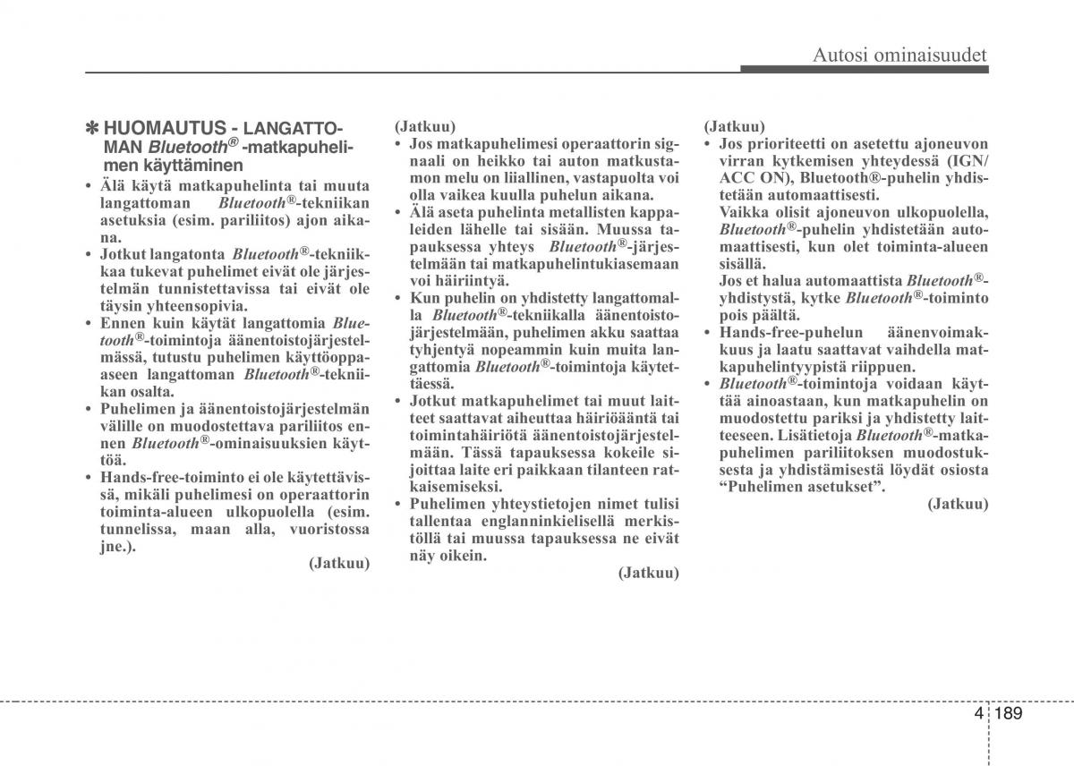 KIA Picanto II 2 omistajan kasikirja / page 263