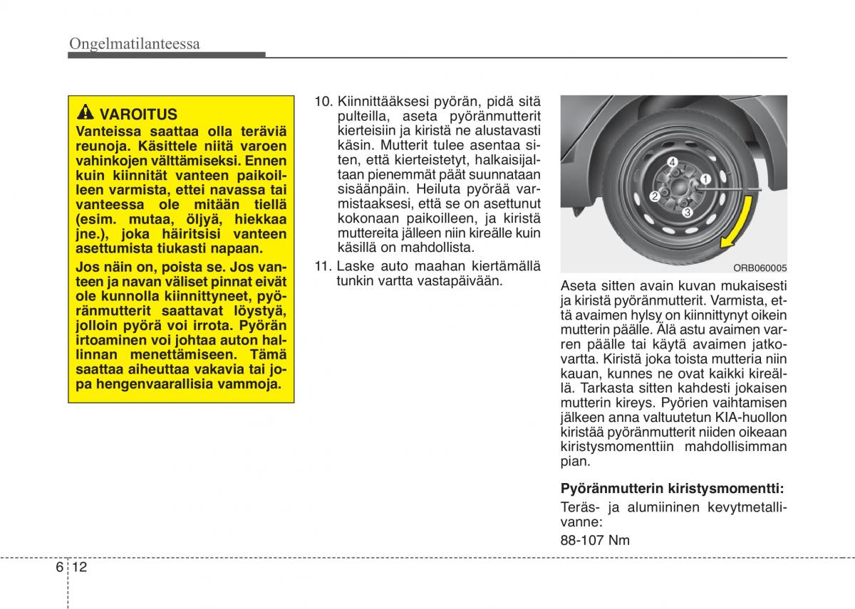 KIA Picanto II 2 omistajan kasikirja / page 356