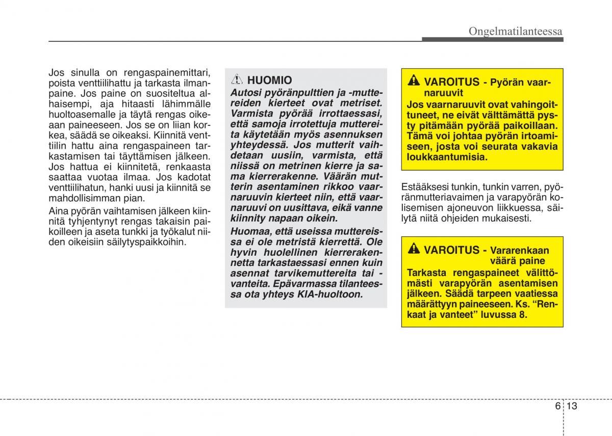 KIA Picanto II 2 omistajan kasikirja / page 357