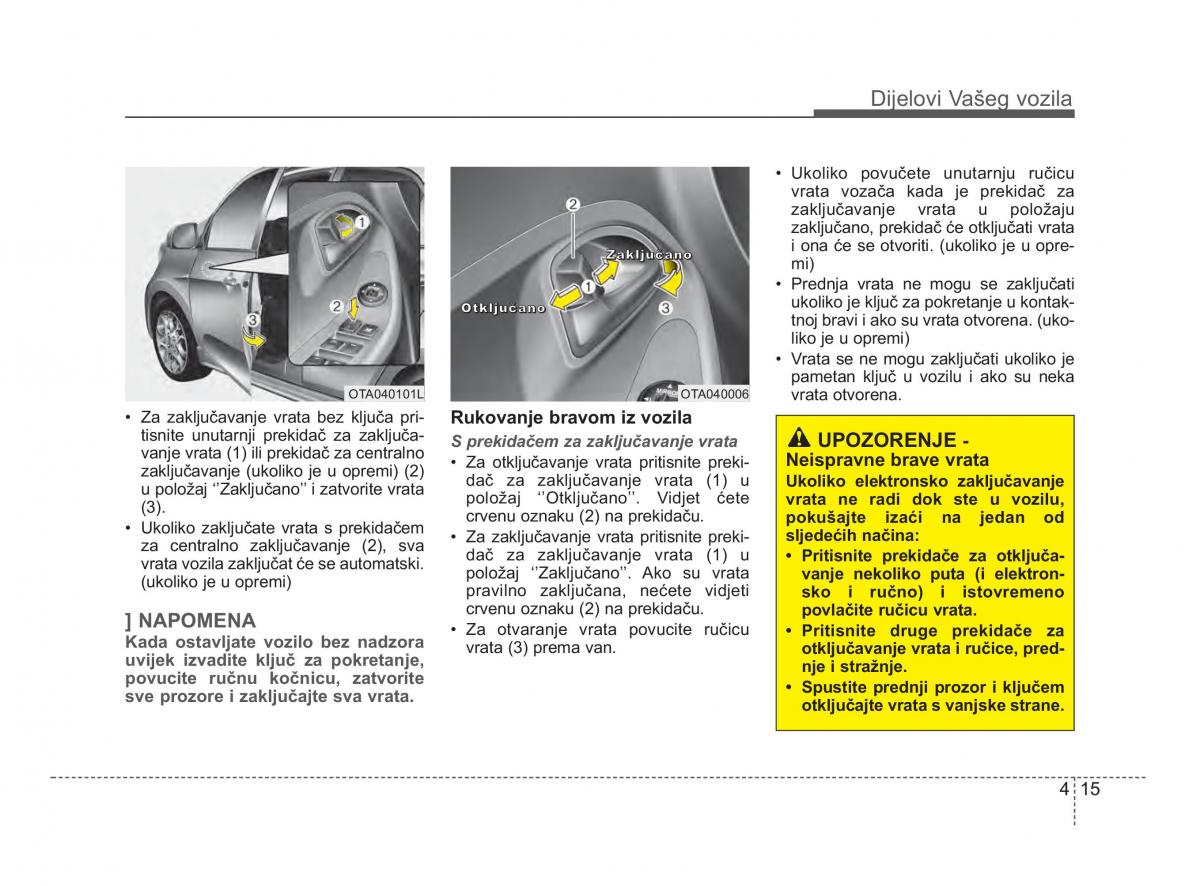 KIA Picanto II 2 vlasnicko uputstvo / page 92