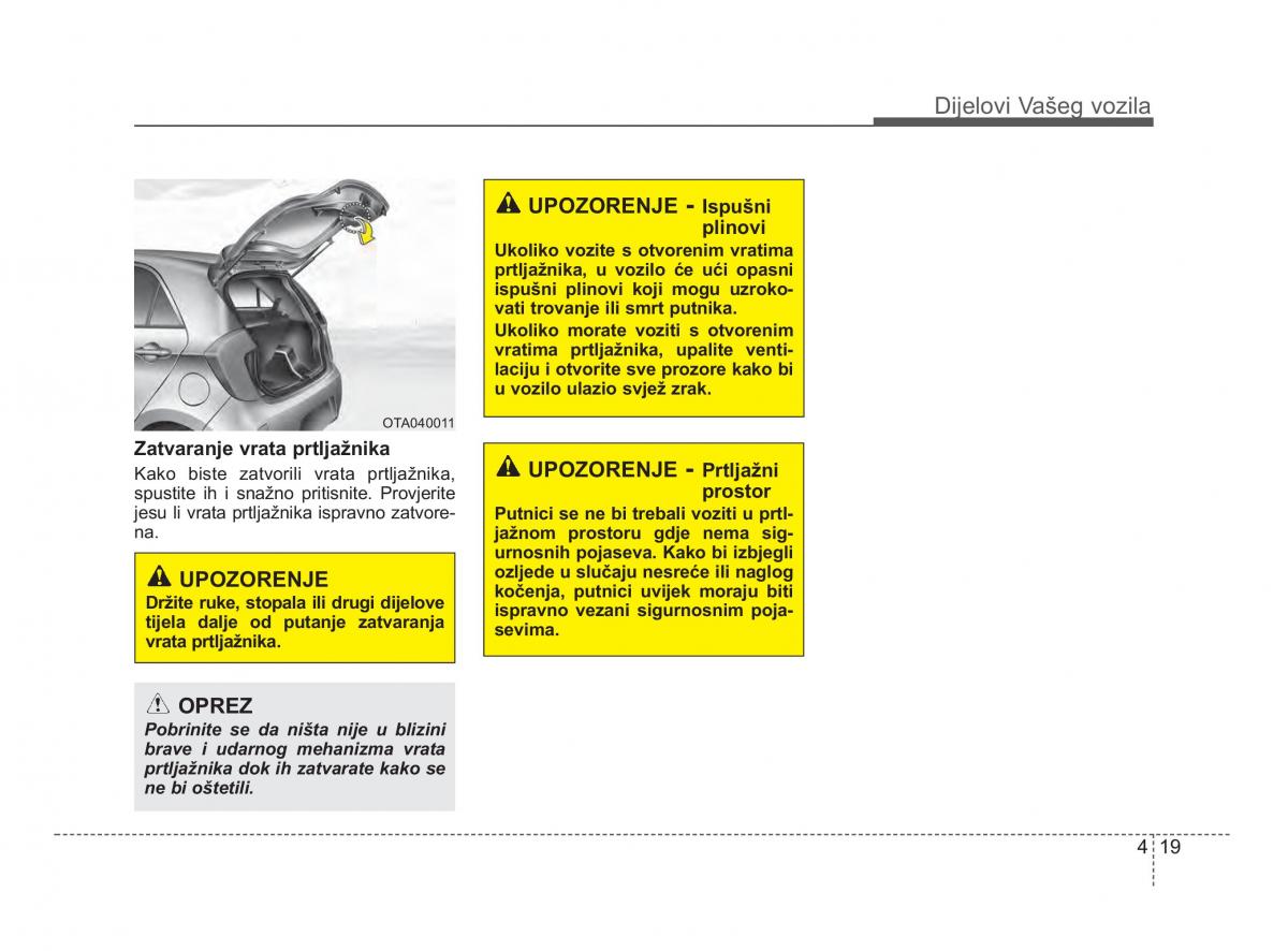 KIA Picanto II 2 vlasnicko uputstvo / page 96