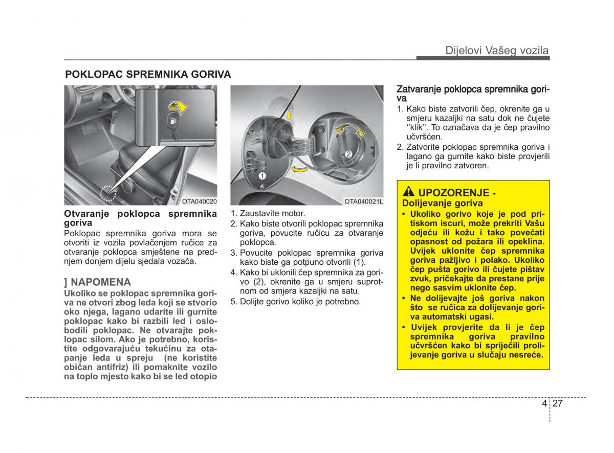 KIA Picanto II 2 vlasnicko uputstvo / page 104