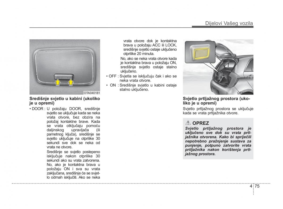 KIA Picanto II 2 vlasnicko uputstvo / page 152