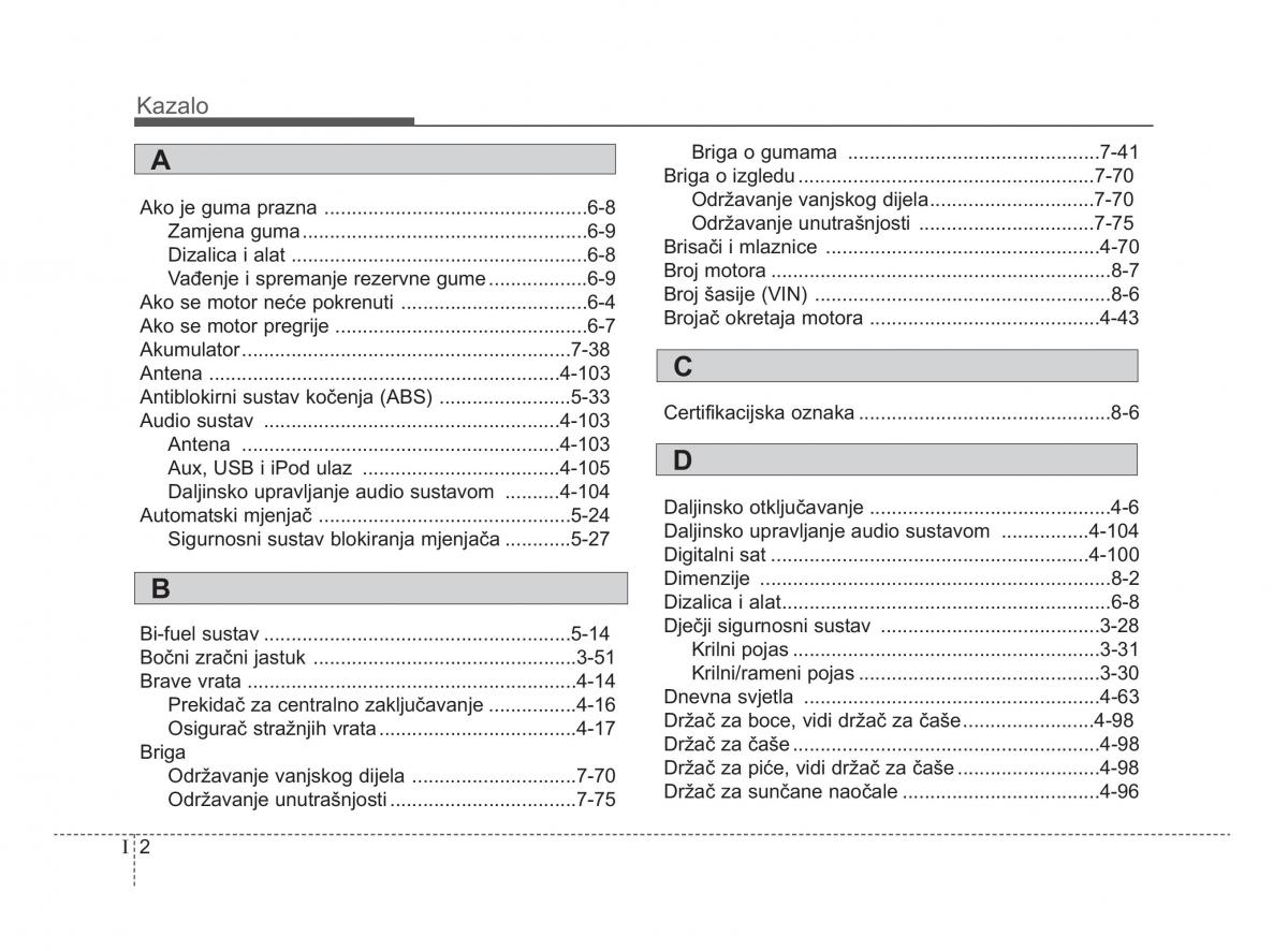 KIA Picanto II 2 vlasnicko uputstvo / page 415