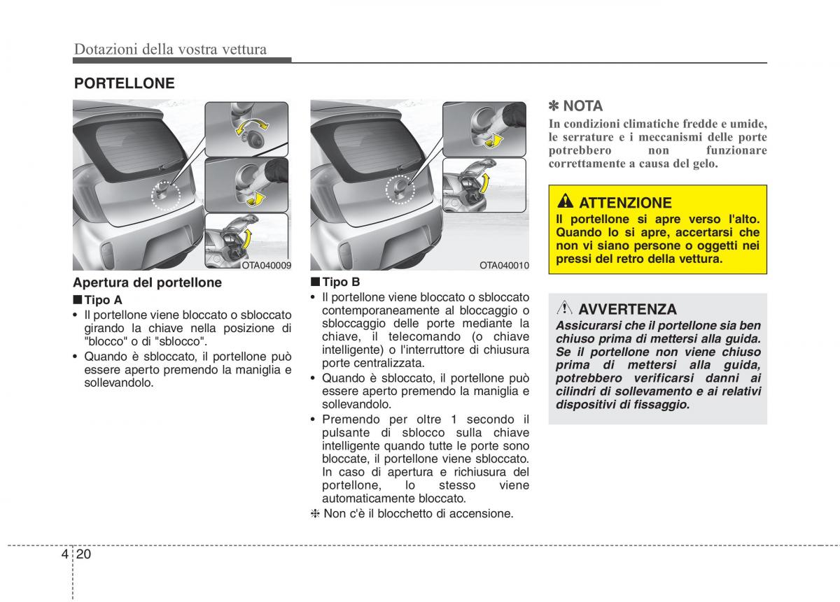 KIA Picanto II 2 manuale del proprietario / page 102