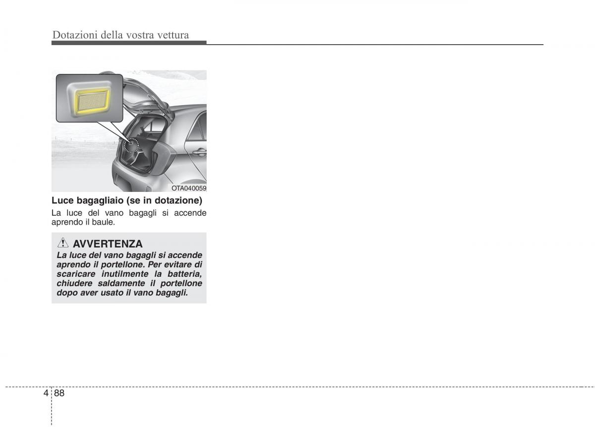 KIA Picanto II 2 manuale del proprietario / page 170