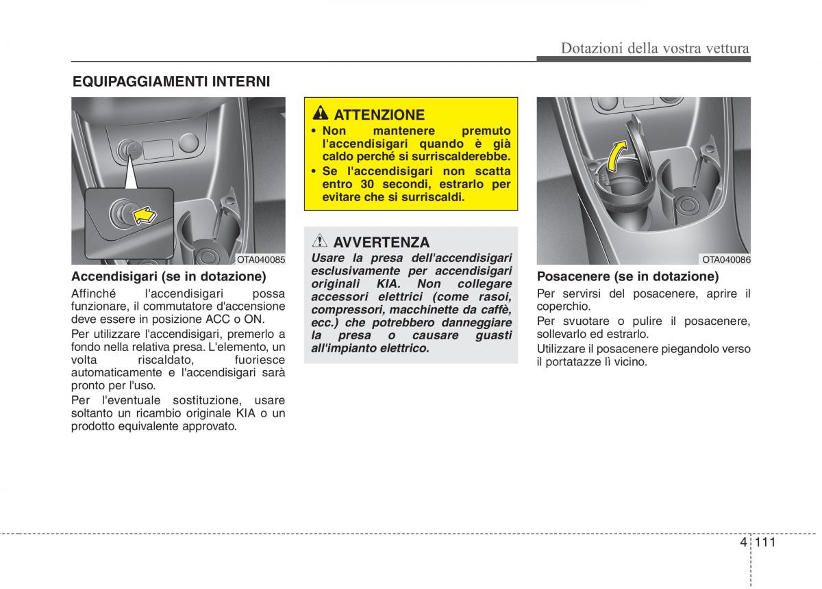 KIA Picanto II 2 manuale del proprietario / page 193