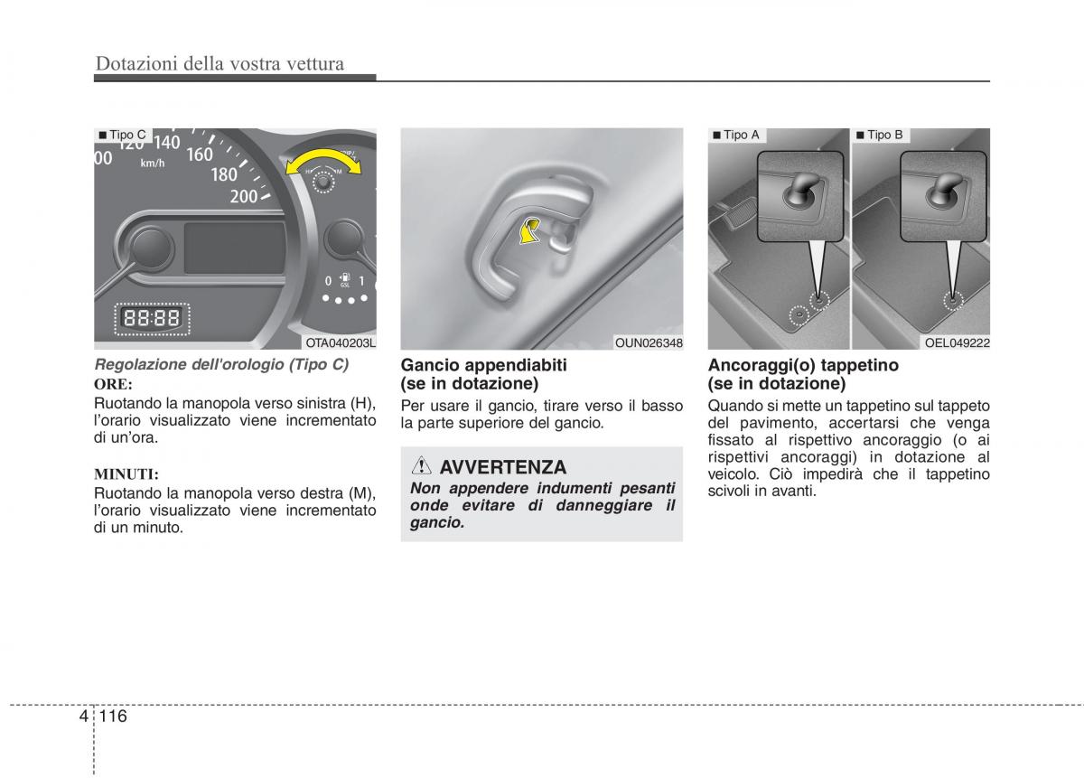 KIA Picanto II 2 manuale del proprietario / page 198