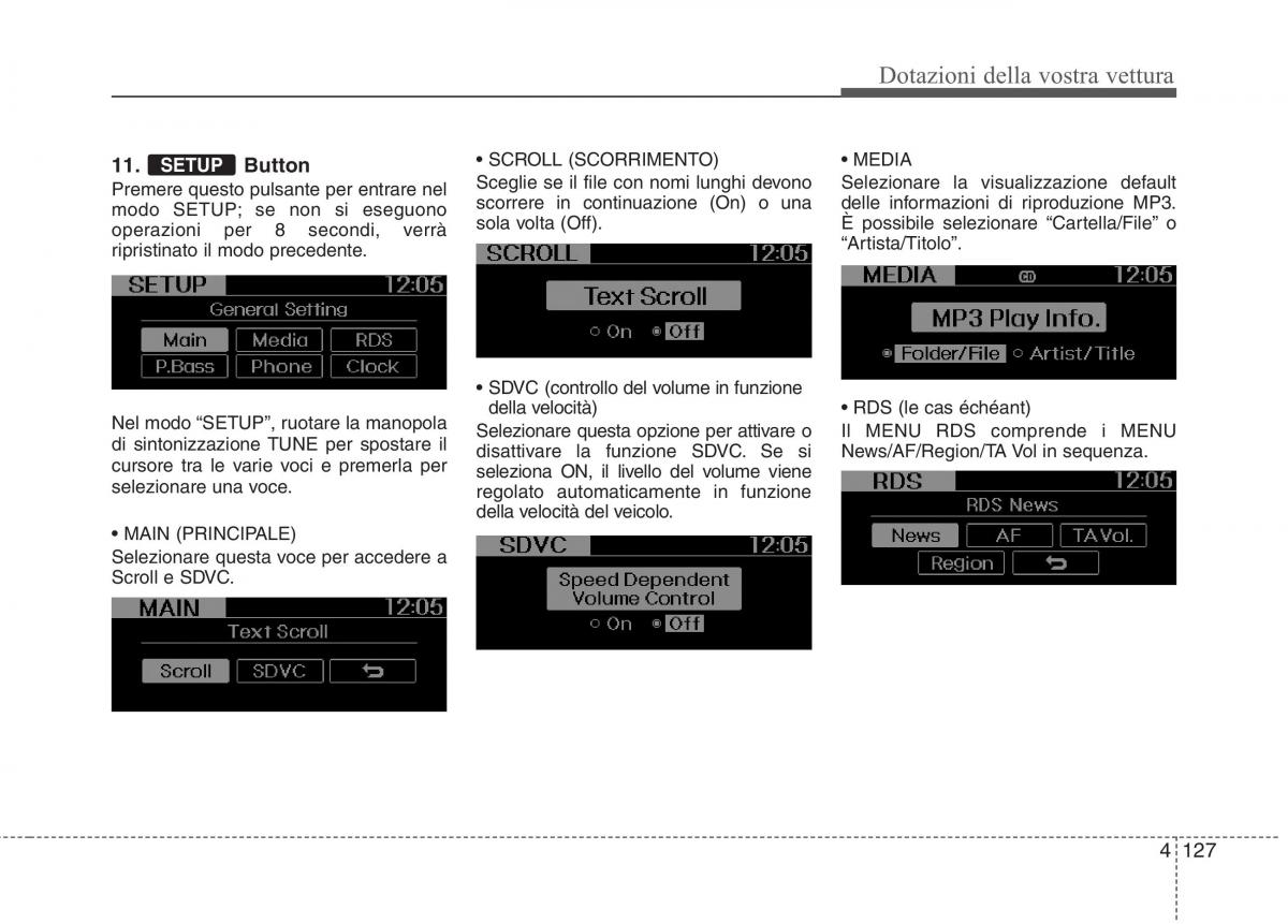 KIA Picanto II 2 manuale del proprietario / page 209