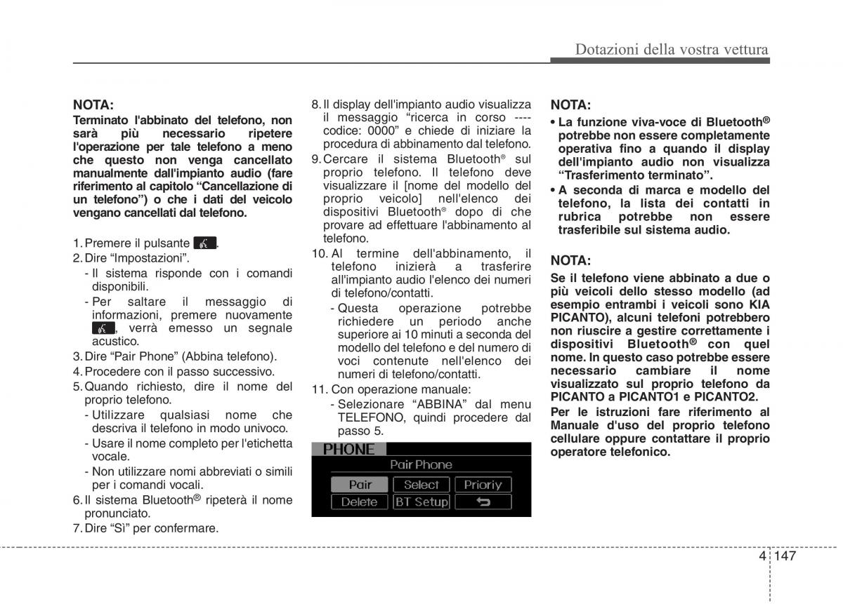 KIA Picanto II 2 manuale del proprietario / page 229