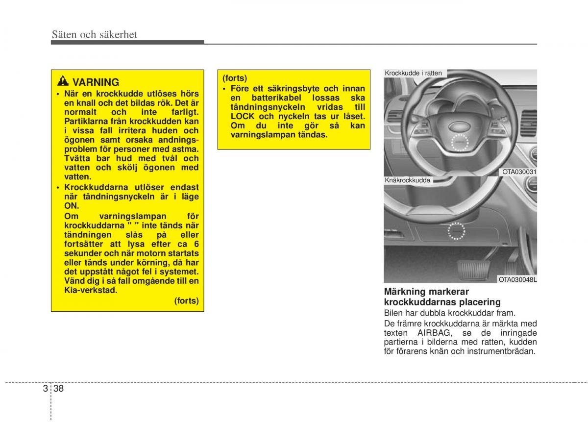 KIA Picanto II 2 instruktionsbok / page 58