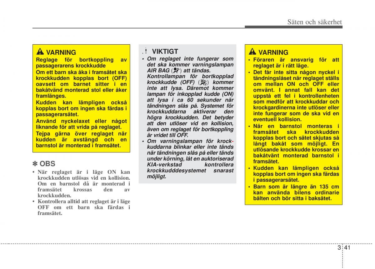 KIA Picanto II 2 instruktionsbok / page 61