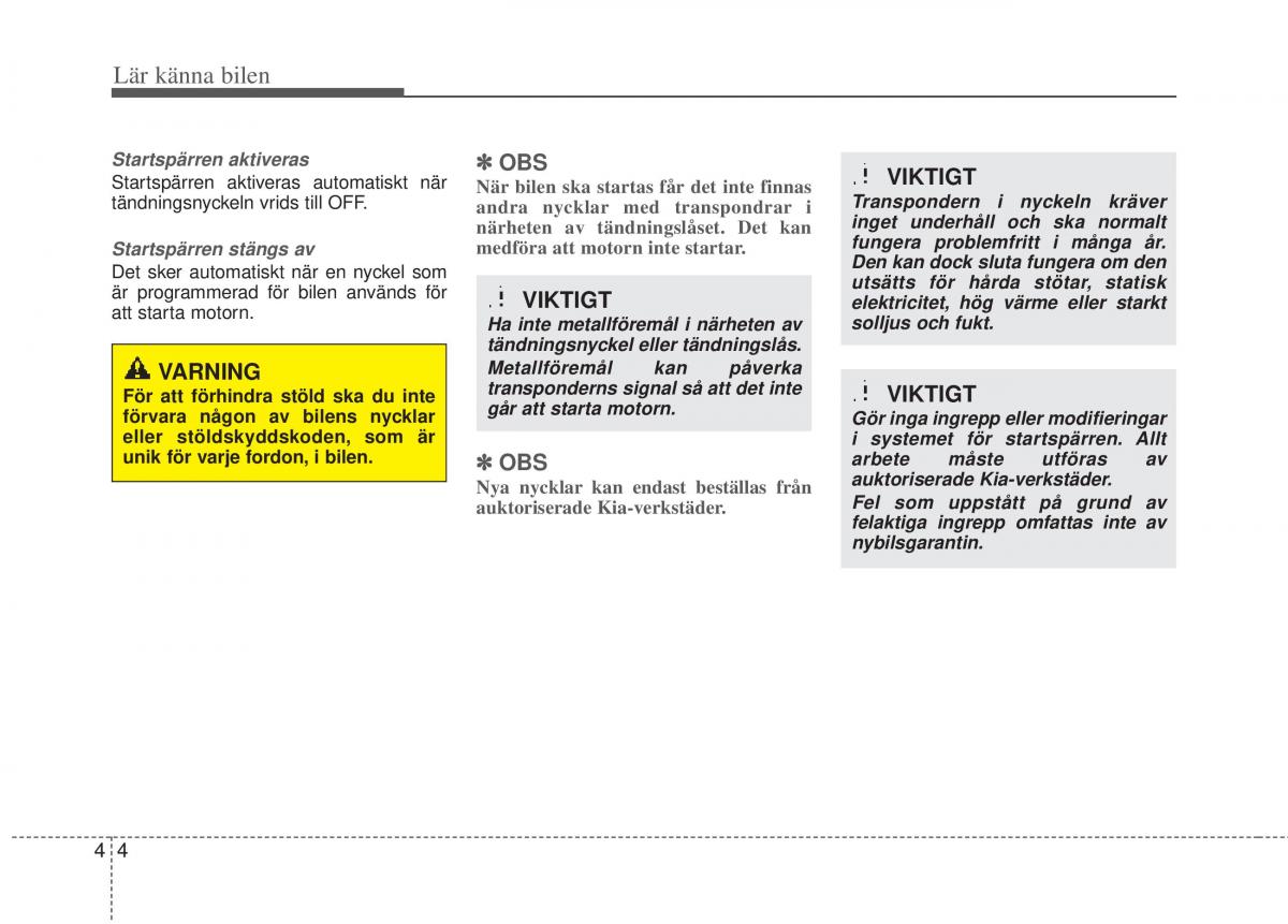 KIA Picanto II 2 instruktionsbok / page 74