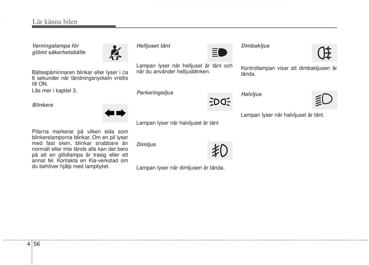 KIA Picanto II 2 instruktionsbok / page 126