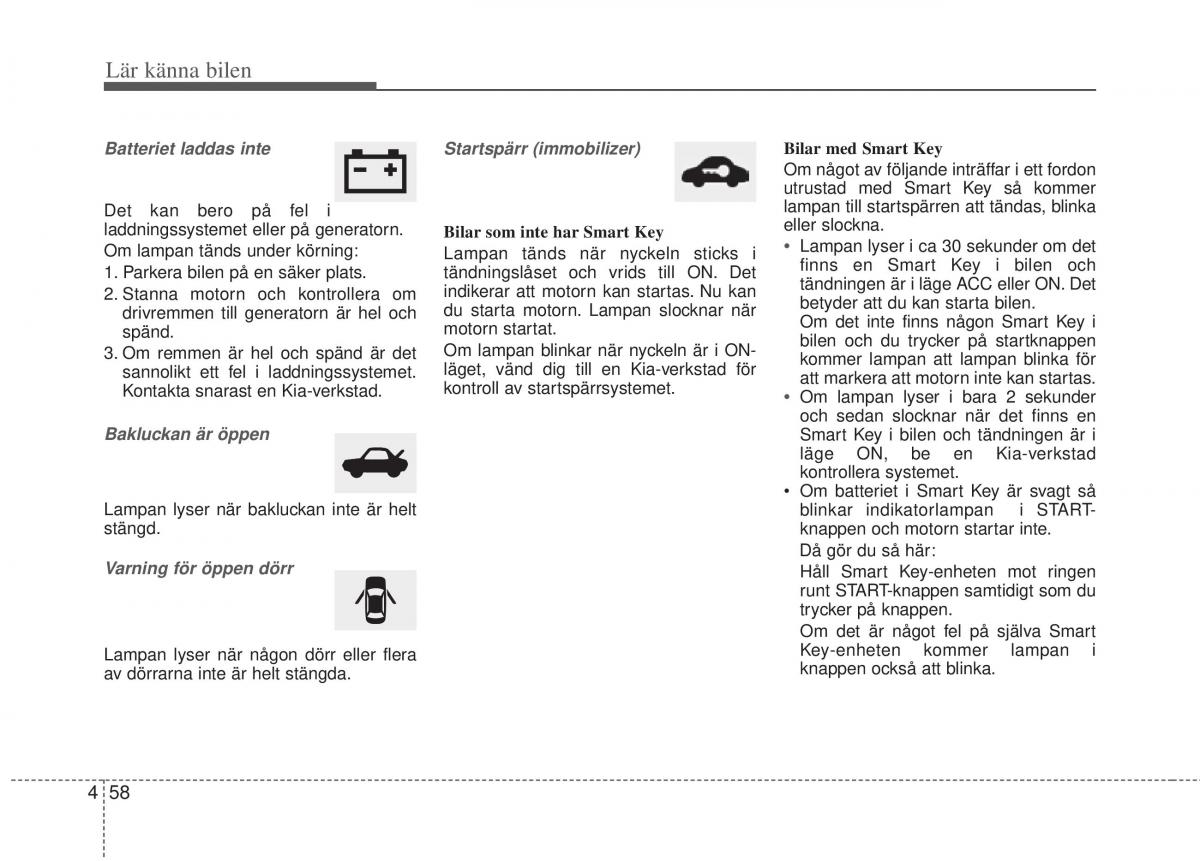 KIA Picanto II 2 instruktionsbok / page 128