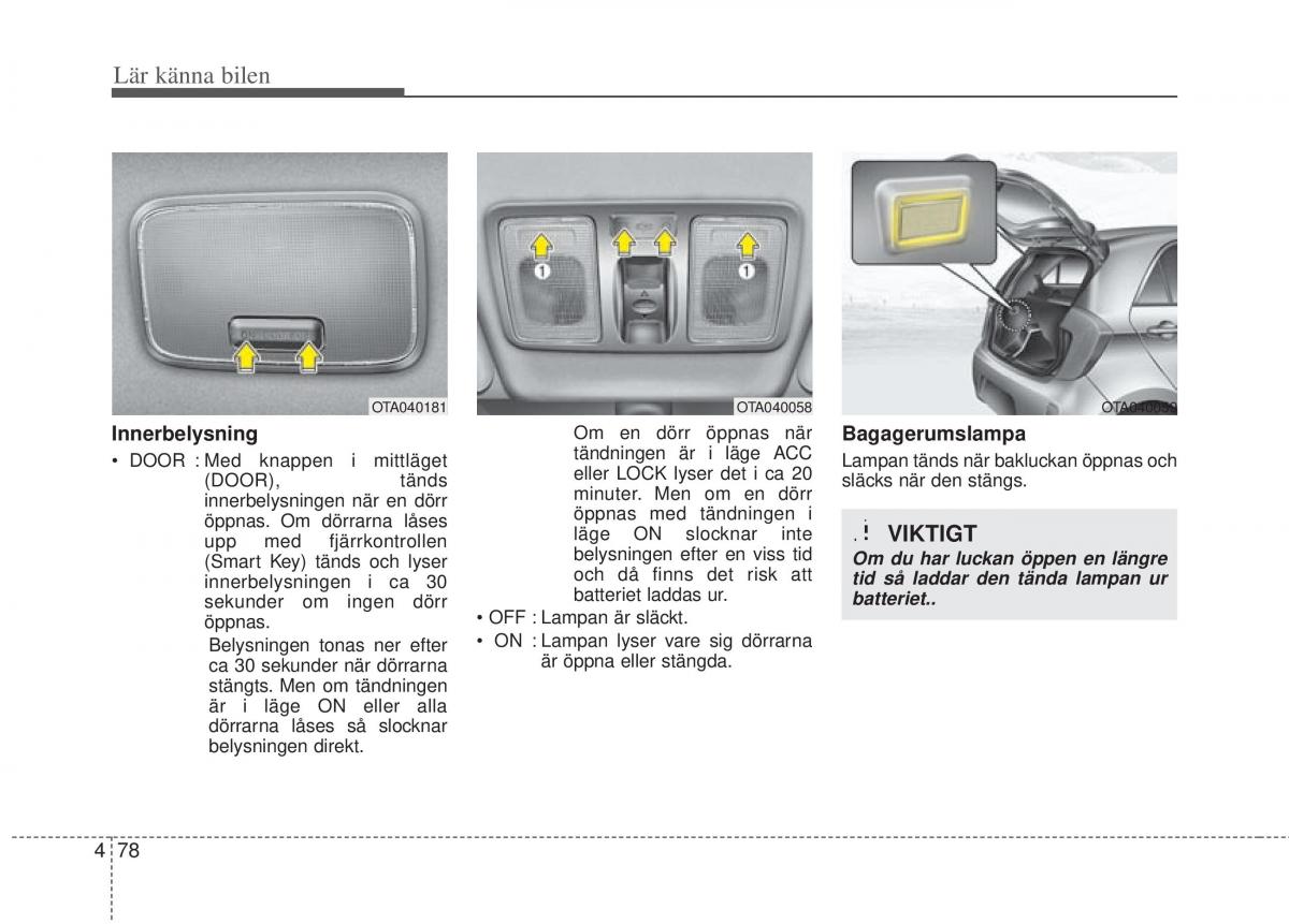 KIA Picanto II 2 instruktionsbok / page 148