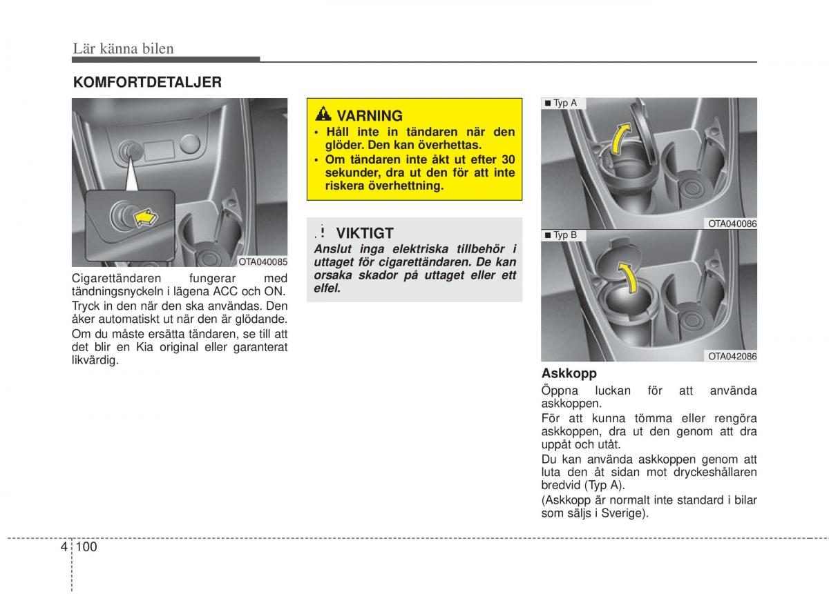 KIA Picanto II 2 instruktionsbok / page 170