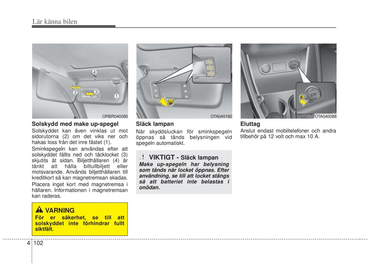 KIA Picanto II 2 instruktionsbok / page 172