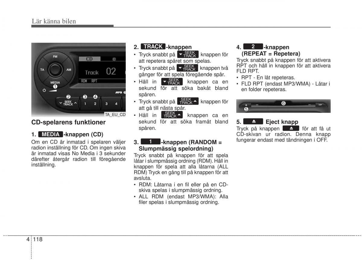 KIA Picanto II 2 instruktionsbok / page 188