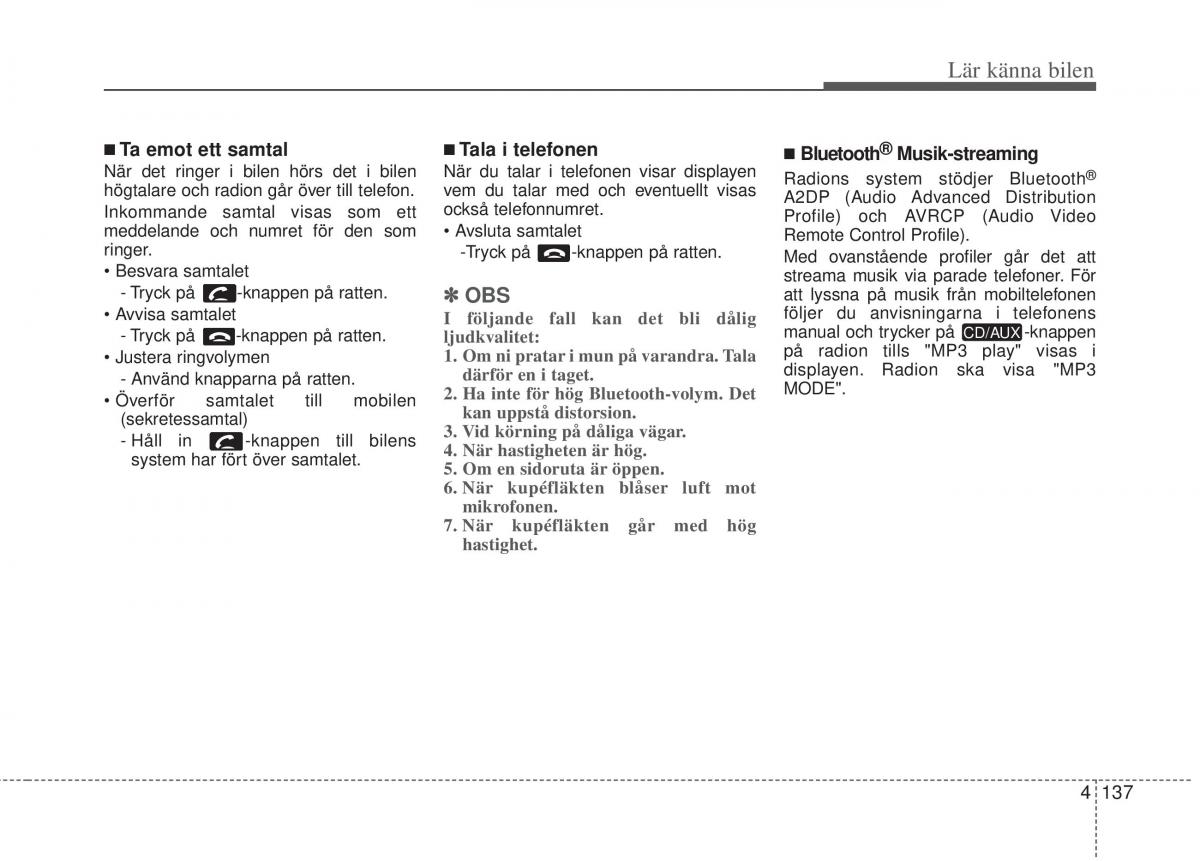 KIA Picanto II 2 instruktionsbok / page 207