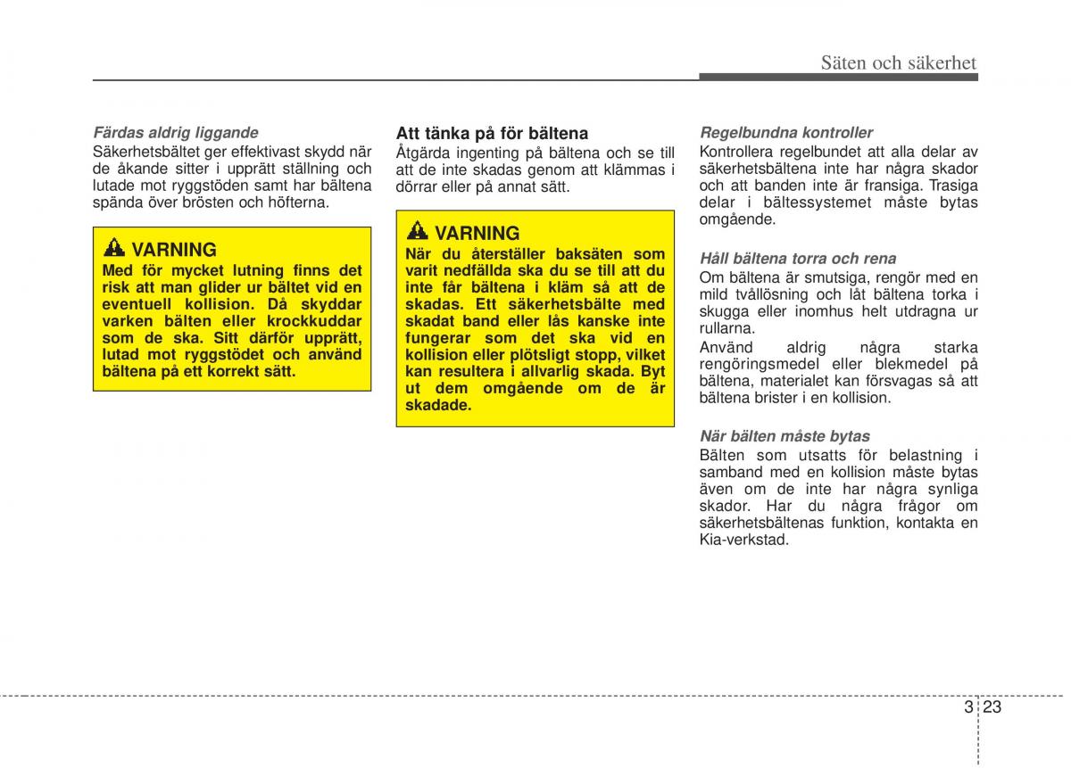 KIA Picanto II 2 instruktionsbok / page 43