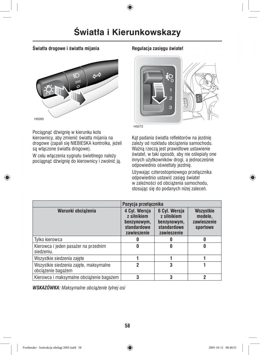 Land Rover Freelander I 1 instrukcja obslugi / page 58