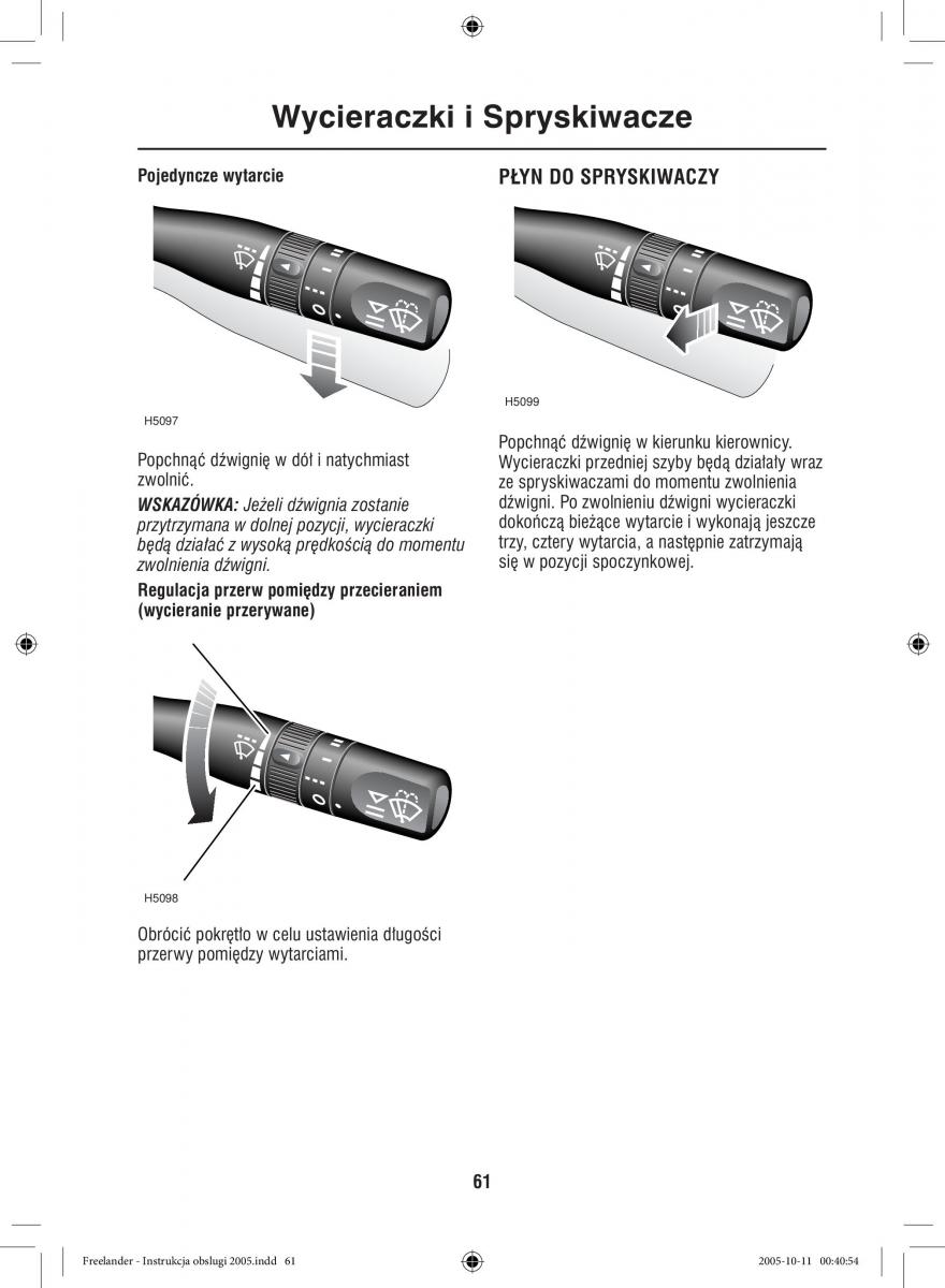 Land Rover Freelander I 1 instrukcja obslugi / page 61