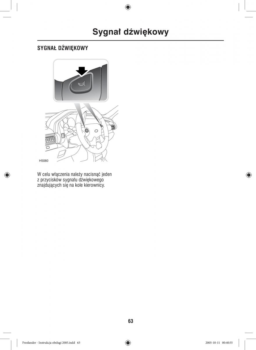 Land Rover Freelander I 1 instrukcja obslugi / page 63