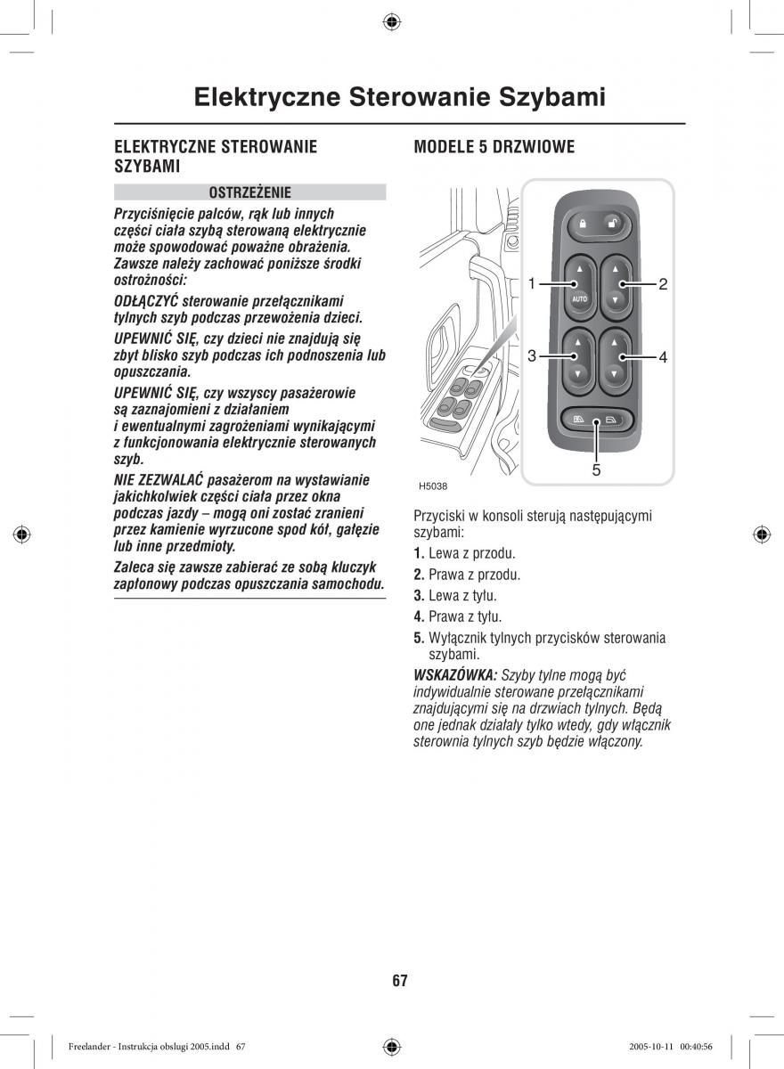 Land Rover Freelander I 1 instrukcja obslugi / page 67