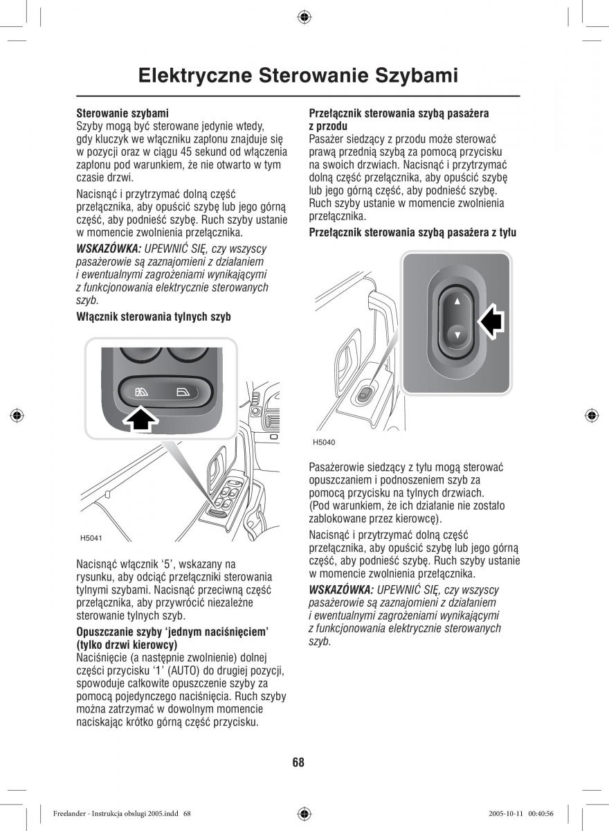 Land Rover Freelander I 1 instrukcja obslugi / page 68