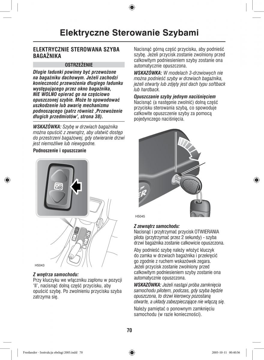 Land Rover Freelander I 1 instrukcja obslugi / page 70