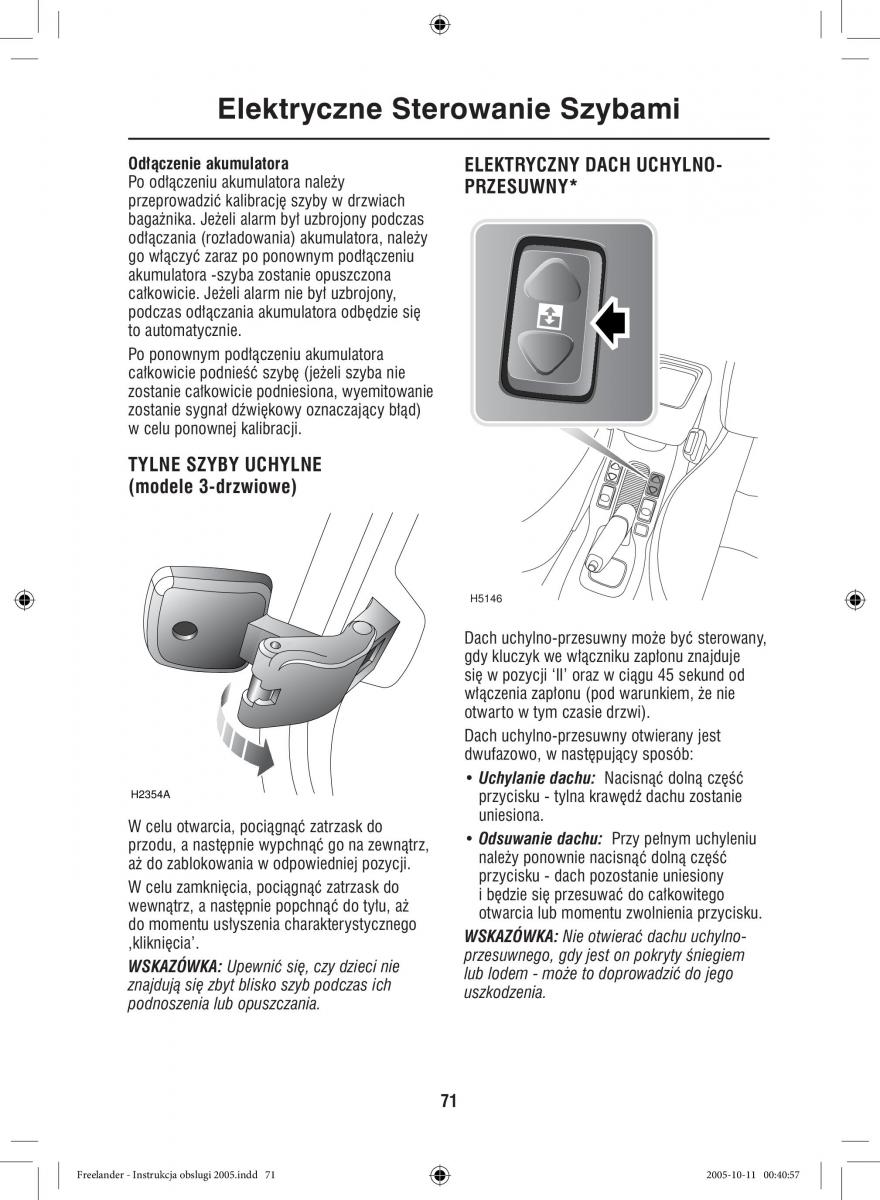 Land Rover Freelander I 1 instrukcja obslugi / page 71