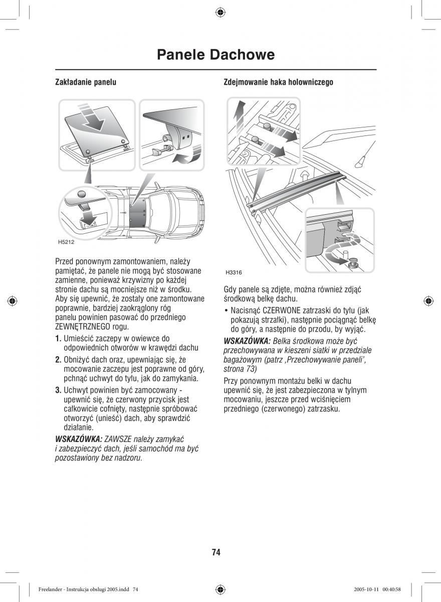 Land Rover Freelander I 1 instrukcja obslugi / page 74