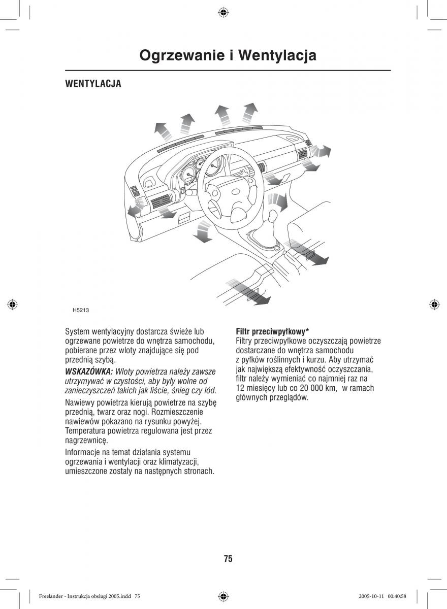 Land Rover Freelander I 1 instrukcja obslugi / page 75