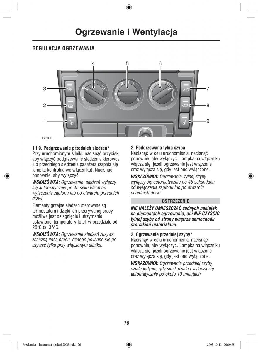 Land Rover Freelander I 1 instrukcja obslugi / page 76