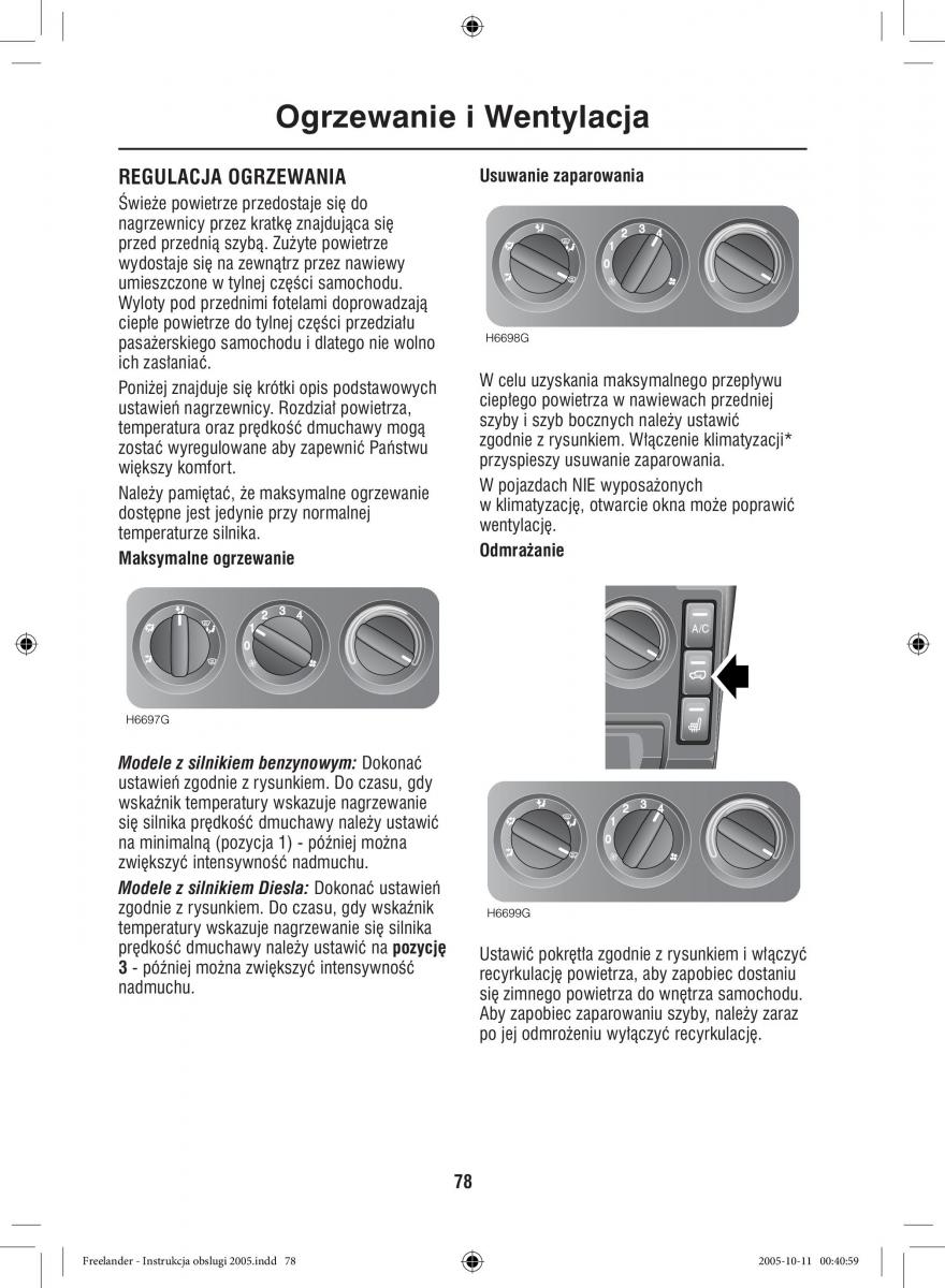 Land Rover Freelander I 1 instrukcja obslugi / page 78