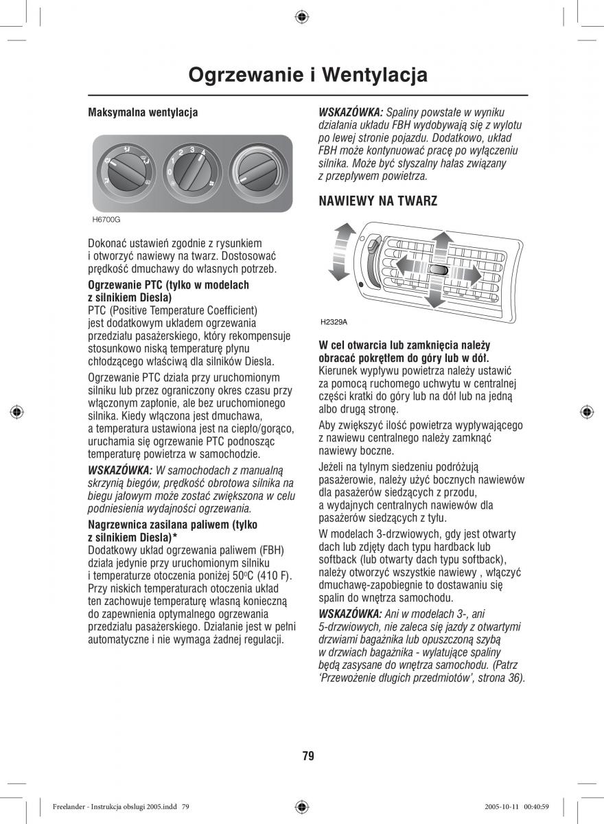 Land Rover Freelander I 1 instrukcja obslugi / page 79