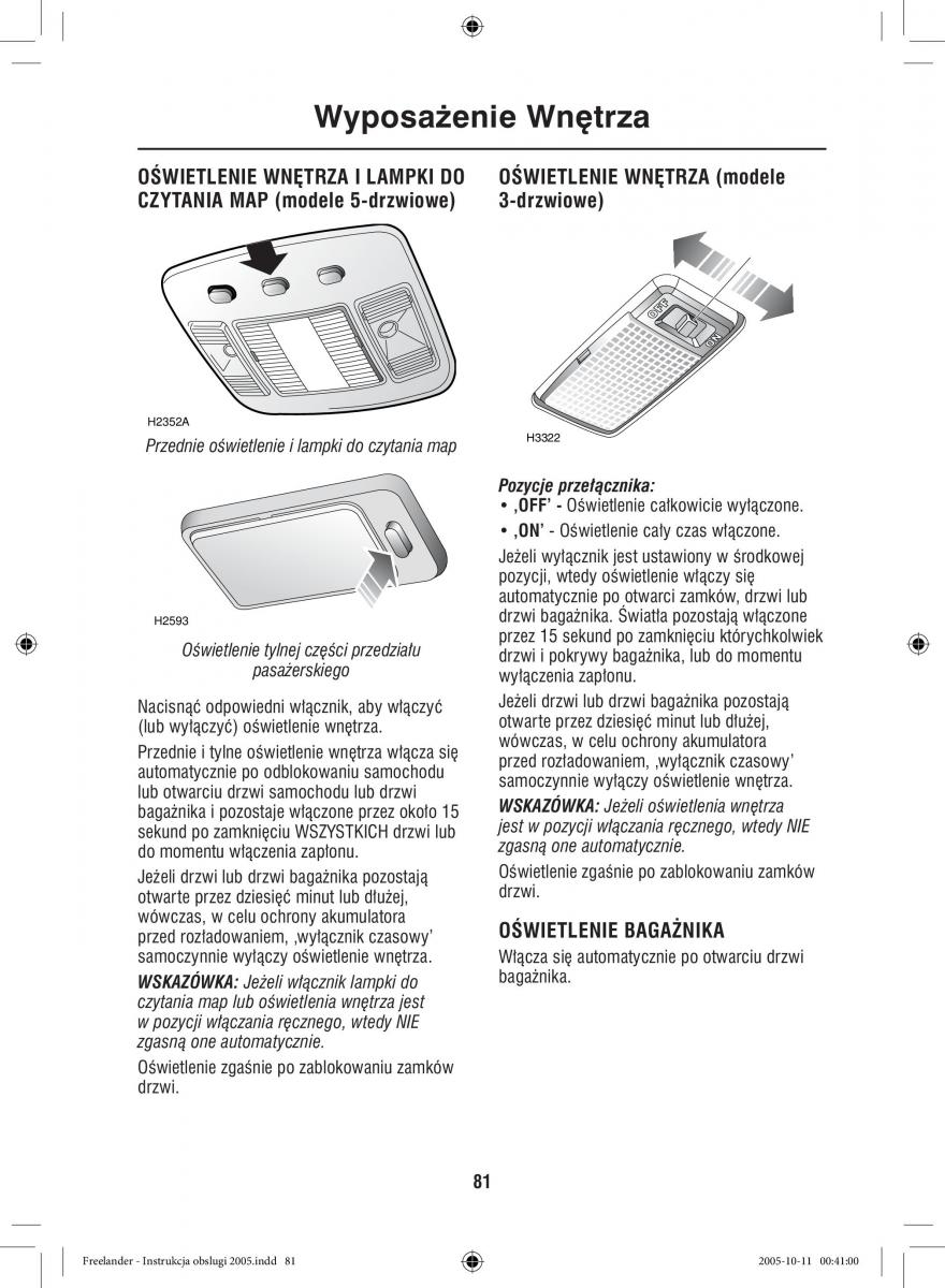 Land Rover Freelander I 1 instrukcja obslugi / page 81