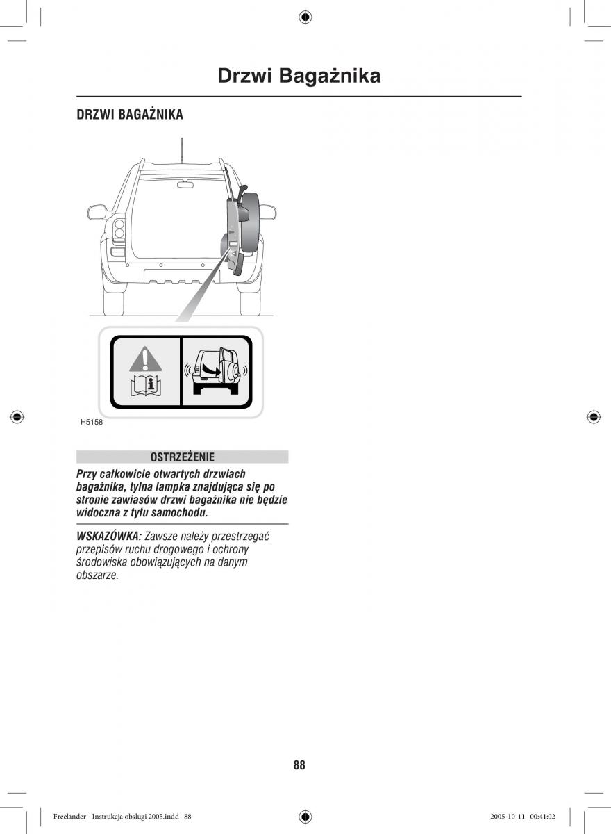 Land Rover Freelander I 1 instrukcja obslugi / page 88